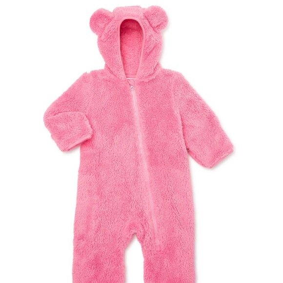 NWT!! Reebok Baby Monkey Pink Winter Fleece Pram Suit Multiple Sizes Available